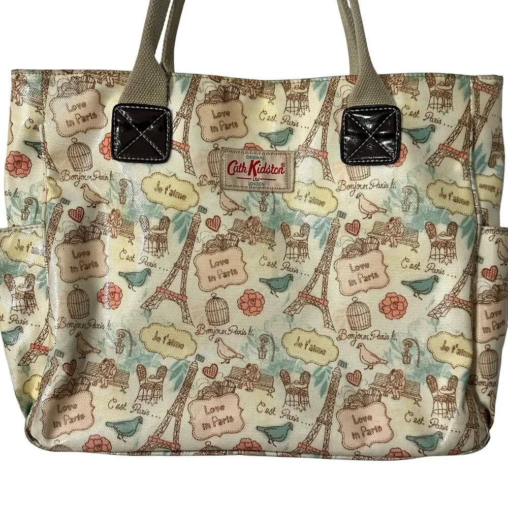 Cath Kidston Bag Womens Love in Paris Eiffel Tower Tote Carryall Cute Purse